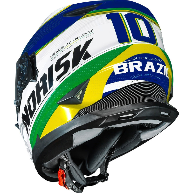 Capacete Norisk FF302 Soul Grand Prix Brasil - Branco/Azul/Amarelo