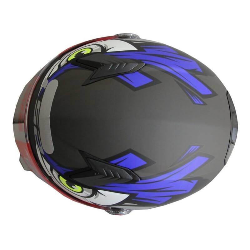 CAPACETE LS2 FF358 TRIBAL PRETO/AZUL FOSCO